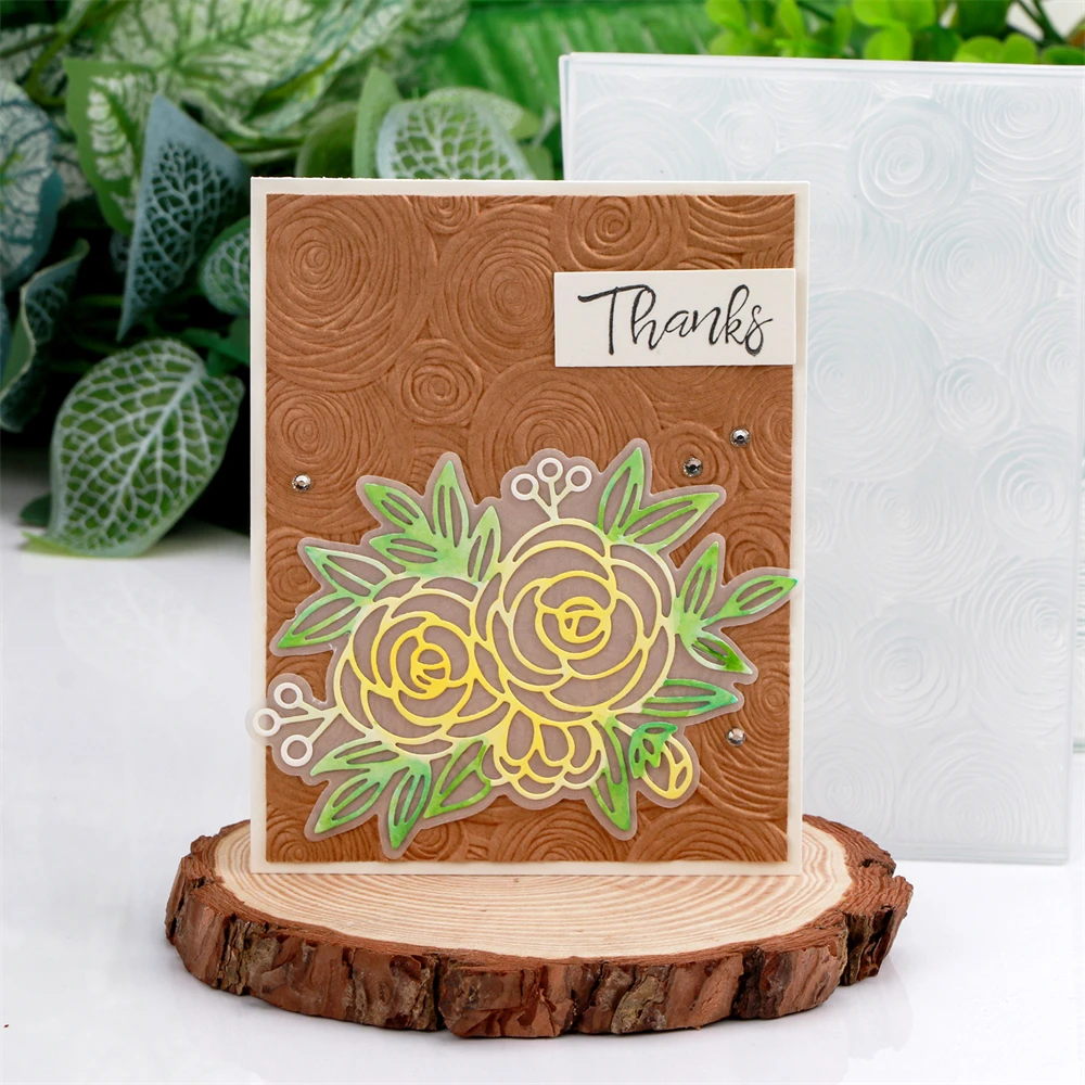 3D Embossing Folder Ring Vortex Flower Stencil DIY Scrapbooking Holiday Day Paper Card Craft Making Template plastic embossing folder embossing folder