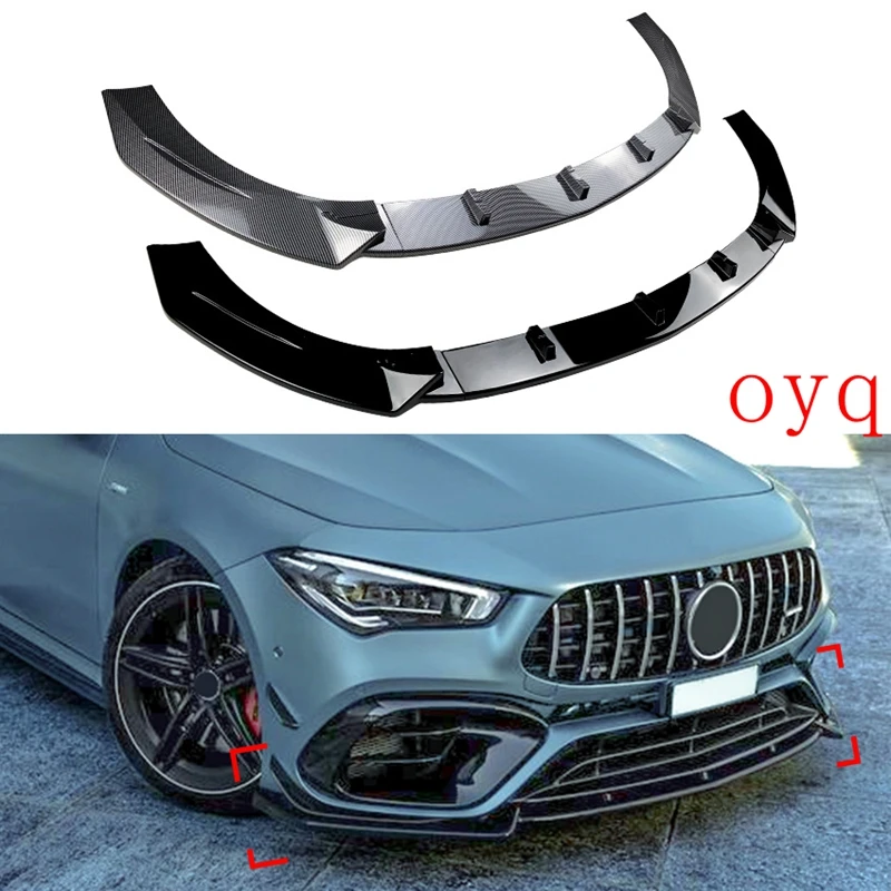 

Глянцевая черная губа переднего бампера для Benz CLA Class C118 CLA45 AMG 2020 +, модифицированные кузова автомобиля, отделка передних спойлеров ABS