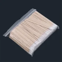 100/300 PCS/Ear Care Clean Wood Handle Pointed Tip Head Cotton Semi Permanent Eyebrow Eyelash Tattoo Thread Beauty Makeup Remove 2