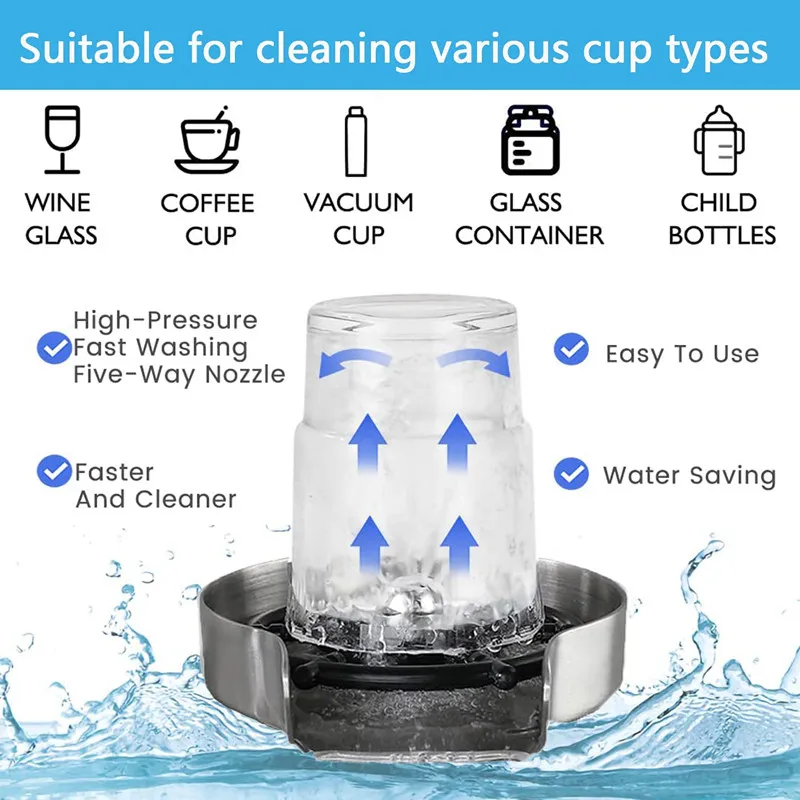 High Pressure Cup Cleaner Black Baby Bottle Washer Multifunctional Portable  Durable Quick Practical Multi-angle Sink Accessories - AliExpress