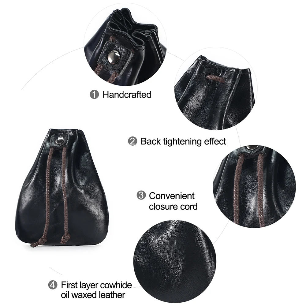 JOYIR Male Genuine Leather Coin Purse For Men Women Slim Wallets Card Holder Casual Mini Storage Bag
