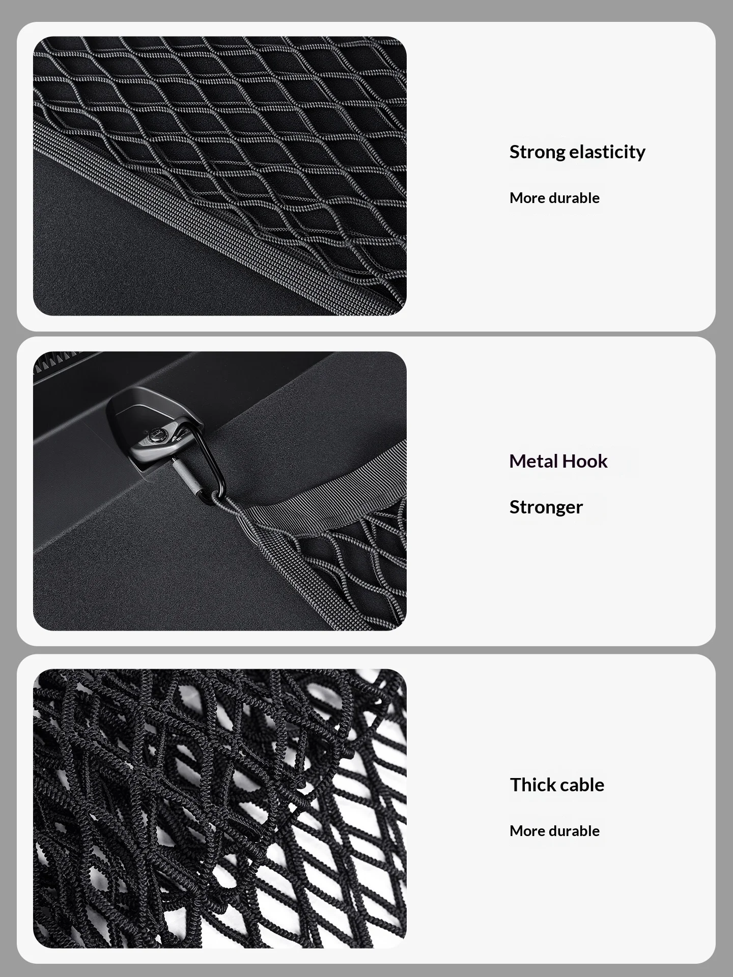 CHERY ICAR V27 탄성 트렁크 보관망, 후면 카고 정리 포켓, 미끄럼 방지 실용적인 자동차 인테리어 액세서리