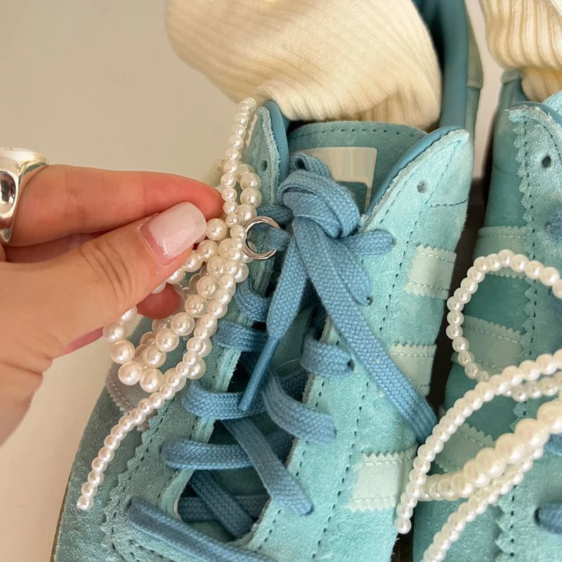 Shoe Charms Shoe Decorations 1PC Handmade Shoes Clip Pearl Bead Bowknot Charm Shoe Buckle Decoration Bag Pendant Bow Key Chain Accessories