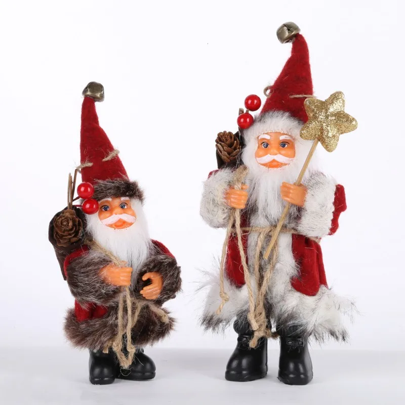 Decorative Desktop Santa Claus Figurine Ornament Merry Christmas Santa Claus Doll Xmas Decor for Home Navidad Gifts New Year