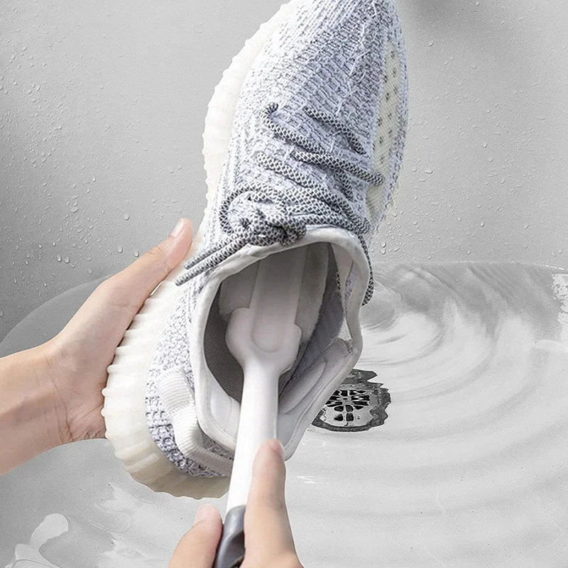 Professional Cleaning Shoe Brush, Multifunctional Long Handle Shoe Brush Cleaner, Hangable Soft Bristle Shoes Cleaning Scrubber 2