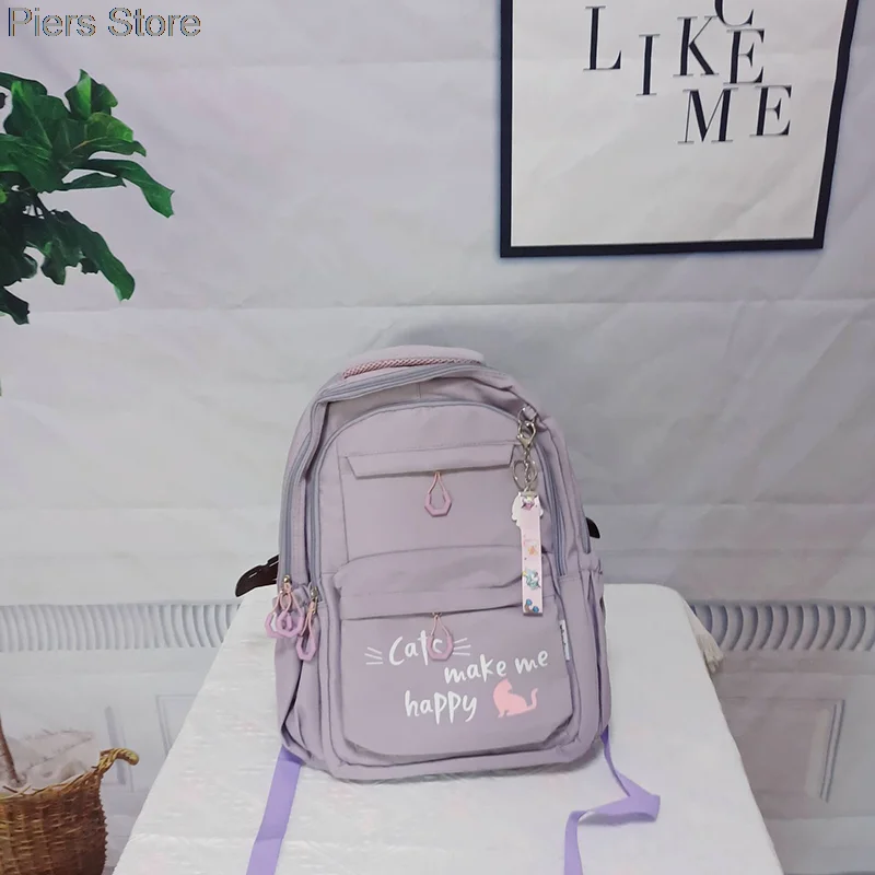 Girl School Bag Backpack Back Pack For Teenager Women Children Female Pink Schoolbag Primary High Bagpack Class Teens Child Kids 1