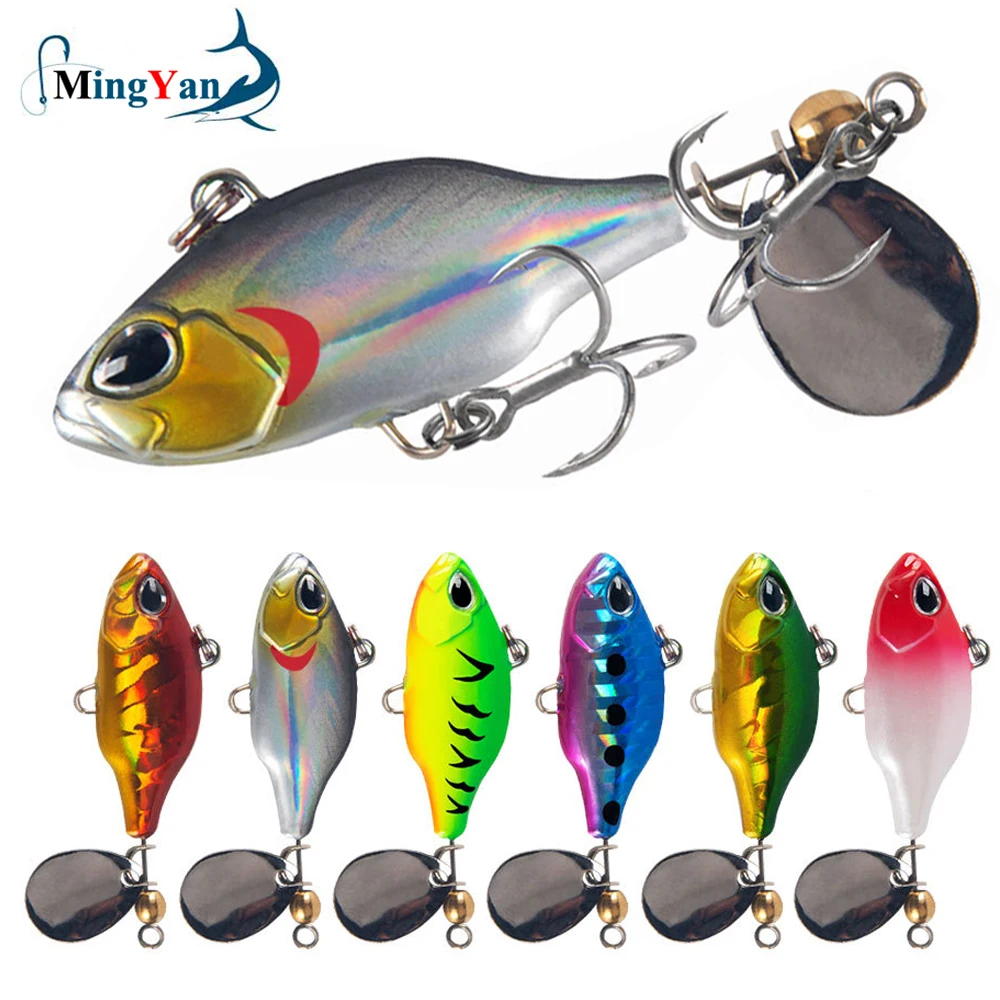 1Pcs Rotierenden Metall VIB Vibration Köder Spinner Löffel Fischerei Lockt 4,8 cm 8,5g Jigs Trout Winter Angeln Harten köder Pesca