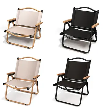 2pcs/1pcs Portable Camping Chair Outdoor Folding Chair Aluminum Alloy Wood Grain Folding Chair Camping Equipment Comite Chair 1