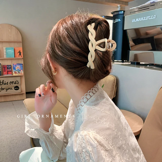 Headwear Set New Women Fashion Claw Clip Coffee Black Acrylic Large Hair Claw Korean For Girl Clip Barrette Hair Accessories 4