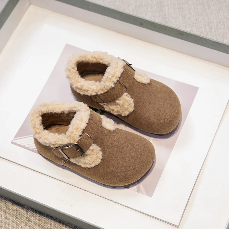 Winter Kids Suede Leather Walking Shoes