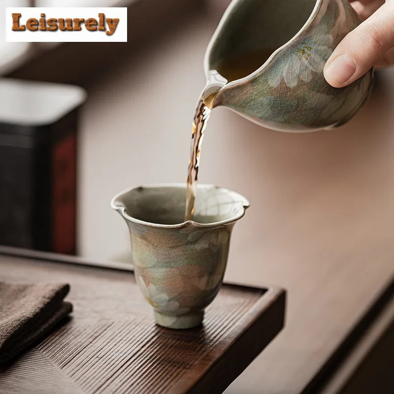 Hand-painted Daisy Teacup Ancient Ice Crack Glaze Glazed Tea Bowl Tea Pair Tea-tasting Smelling Cup Chazhan Master Cup Tea Items