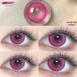 Vibrant Halloween Anime Cosplay Contact Lenses - Multicolored Edition (2-pack) (Candy Pink)