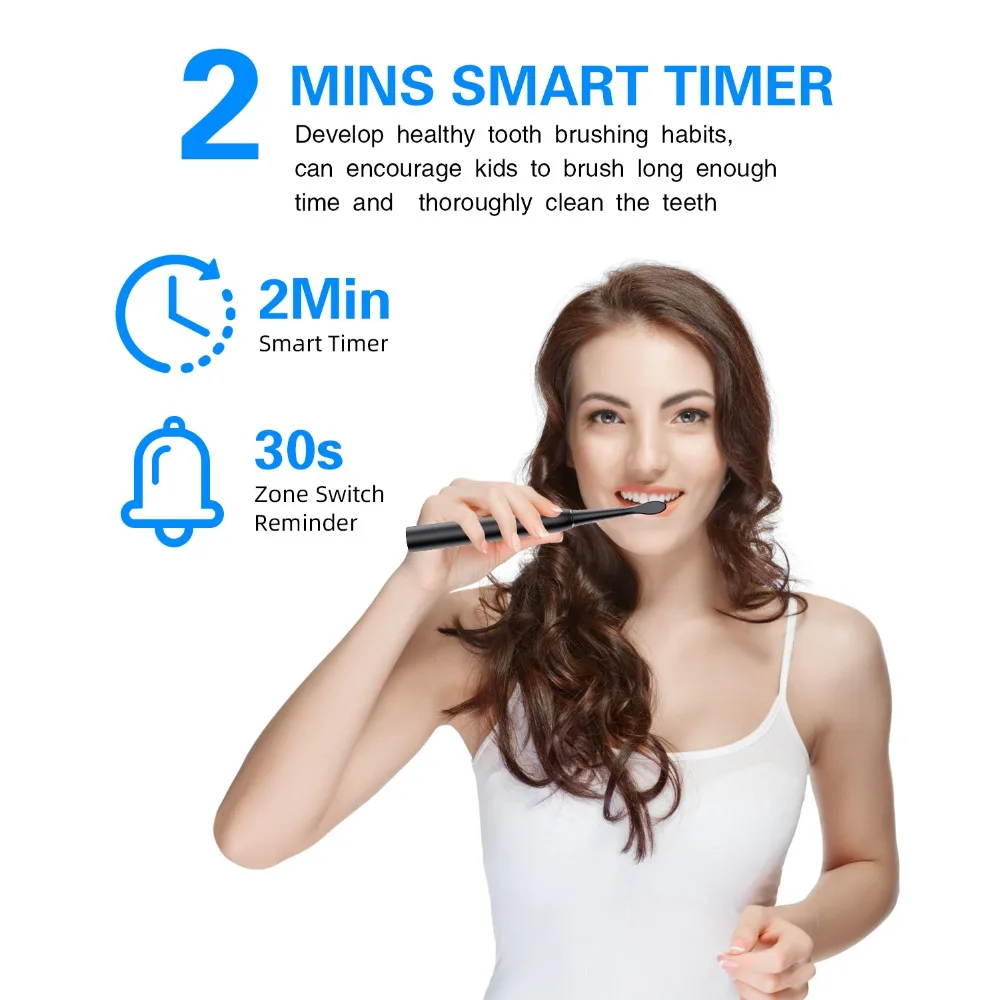 Sonic Electric Toothbrush Rechargeable Adult IPX7 Waterproof Whitening M500