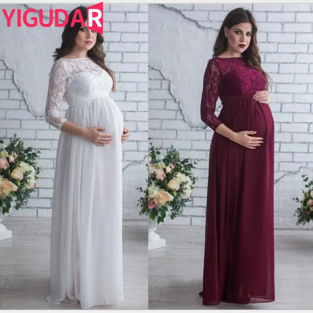 

Pregnant Mother Dress Maternity Photography Props Women Pregnancy Clothes Lace Dress For Pregnant Photo Shoot Clothing vestidos