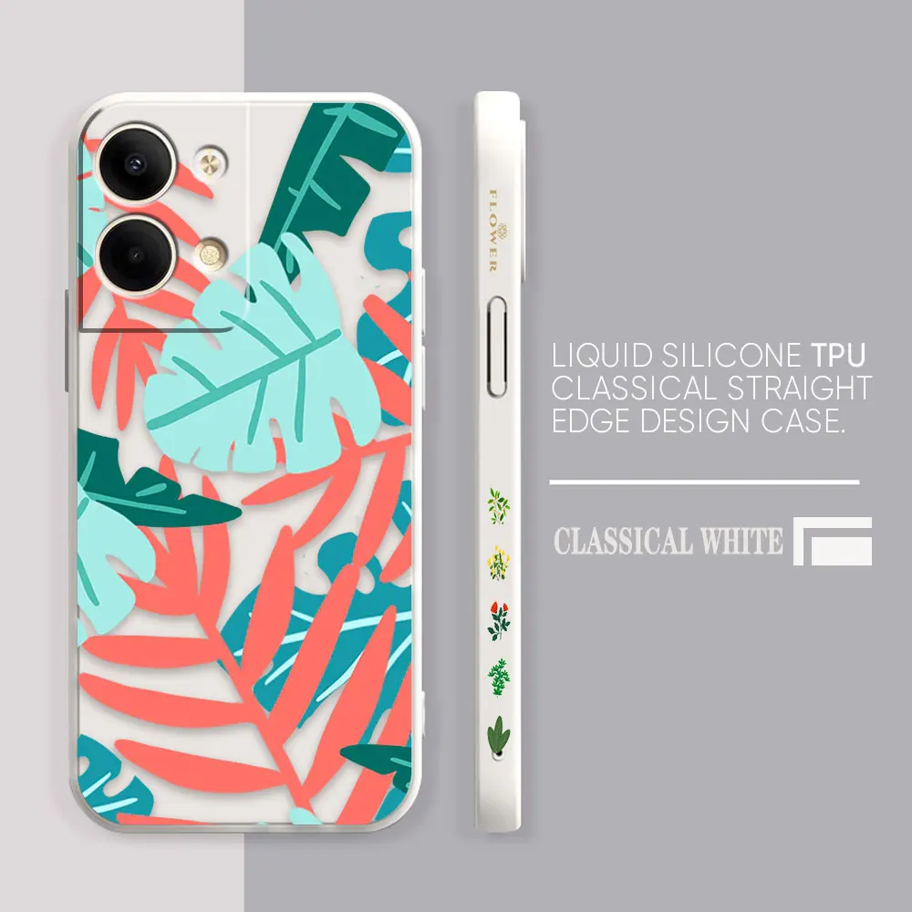 thumbnail image 1 of Case For OPPO RENO 8 7 9 6 7SE 5 4 4SE 4 3 4G 5G PRO PLUS Colour Simple Liquid Silicone Case Plants Leaf Art, 1 of 5