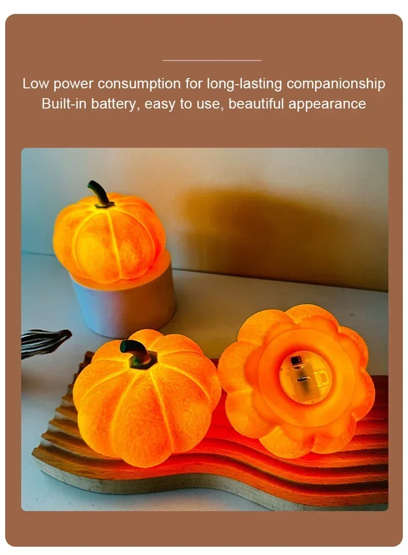 Portable Pumpkin LED Lamp for Kids Room and Party Decor