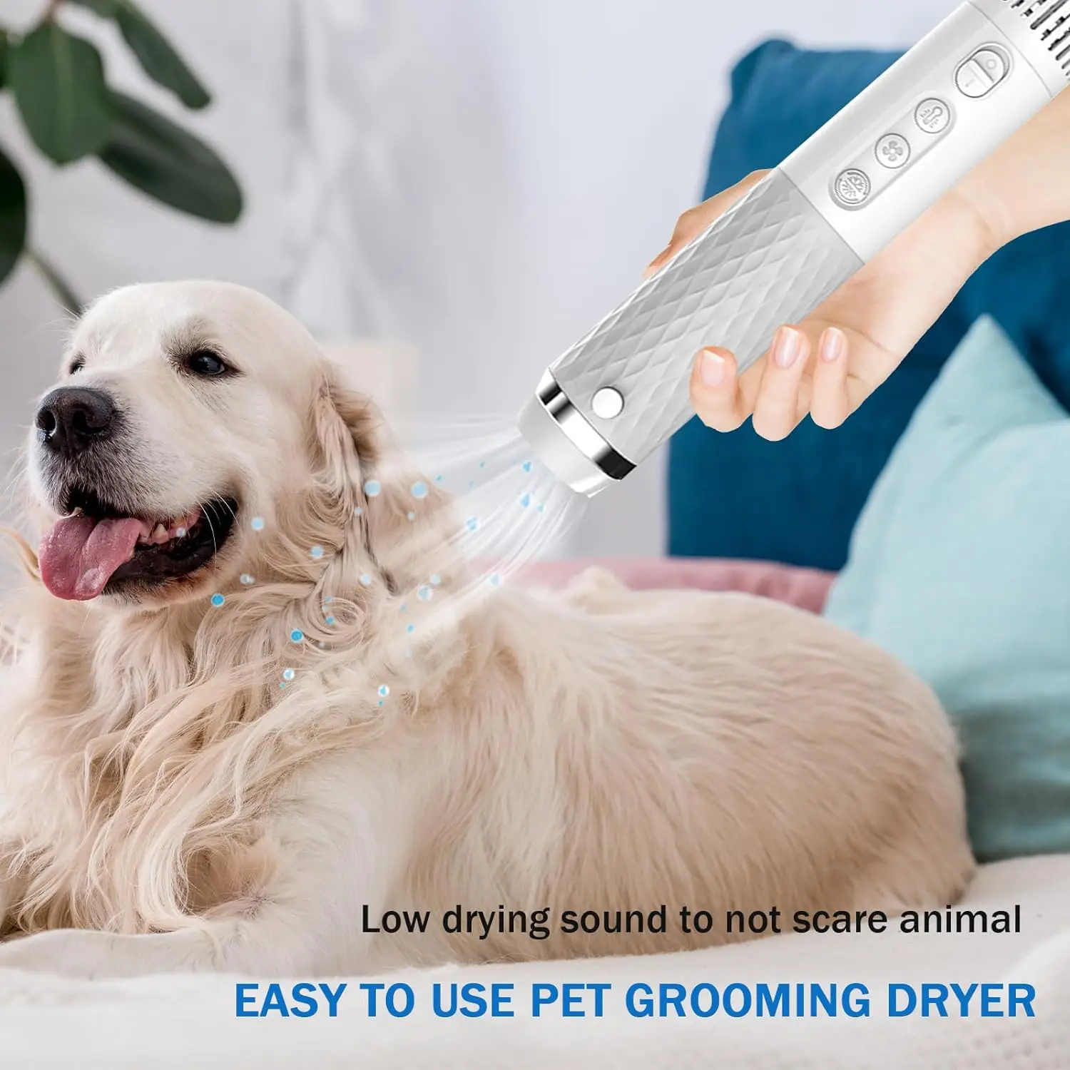 Hair Dryer Pet Hair Dryer Dog Dryer Portable Dog Hair Dryer with 4 Nozzles,Dog Blow for Cat Grooming Pet Hair Adjustable Temperature and Speed