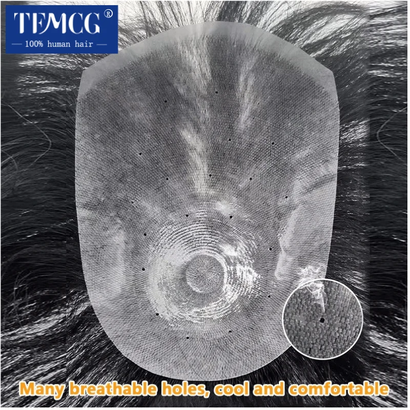 Male Hair Prosthesis Silicone Microskin Base 100% Human Hair Replacement Mens Toupee Breathable Biological Scalp Wigs For Men 3