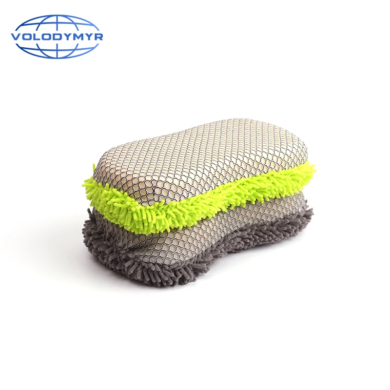 

Car Sponge Brush Microfiber Towel Cyan or Gray Auto Cleaning Detail Detailing Brush Rim Cleaner Washing Tools for Wash Clean