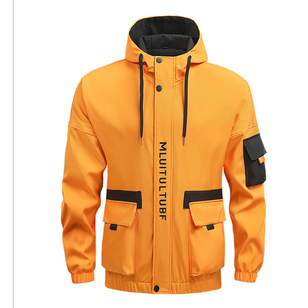Men's new plus size trendy casual loose functional work clothes spring and autumn baseball jacket_voghion.com
