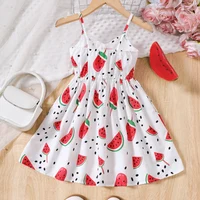 Robe d'été pour filles à imprimé pastèque, style vacances 2