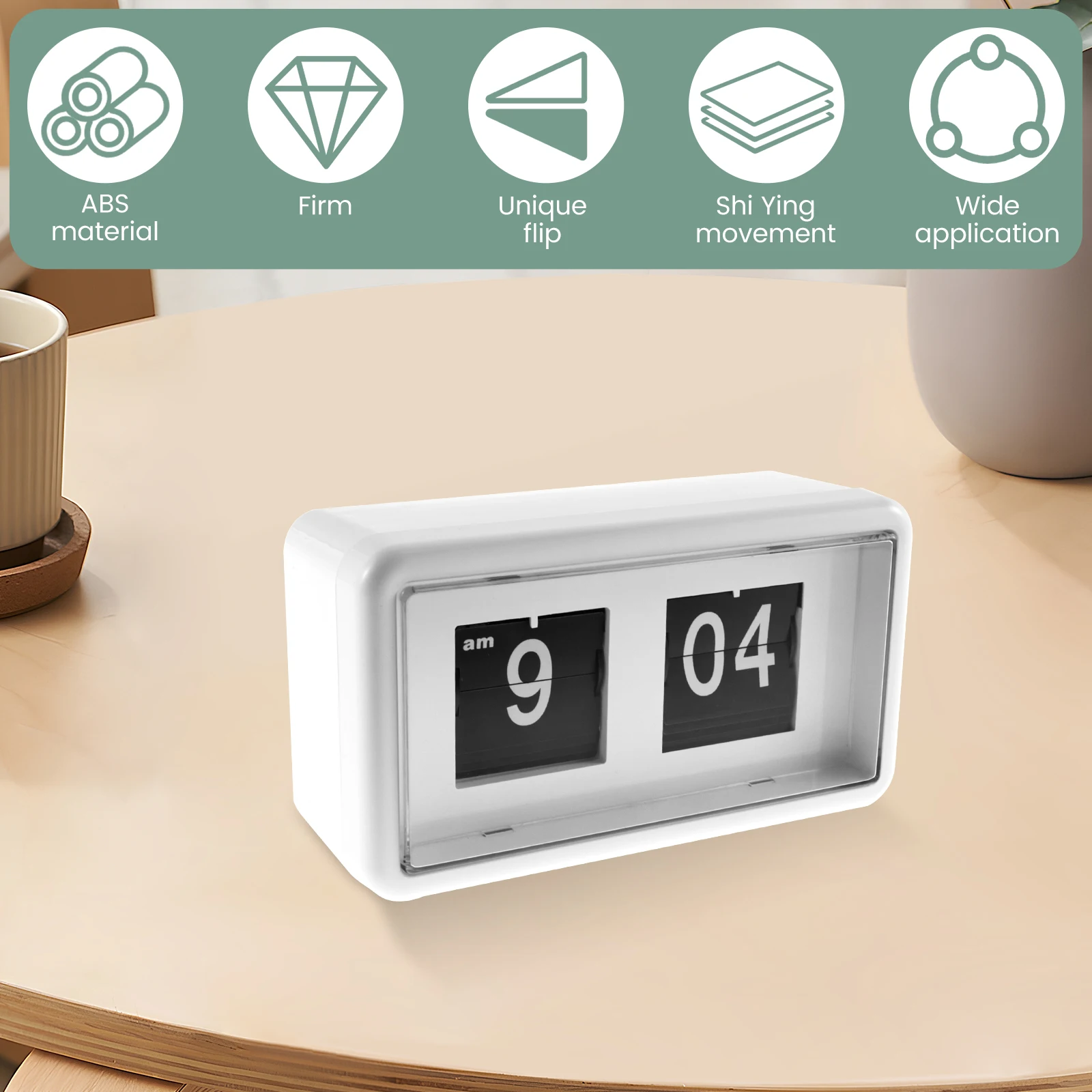 Vintage Alarm Clock Auto Flip Alarm Clock Bedside Table Alarms Clocks Battery/USB Charging Digital Clocks for Office Home Decor