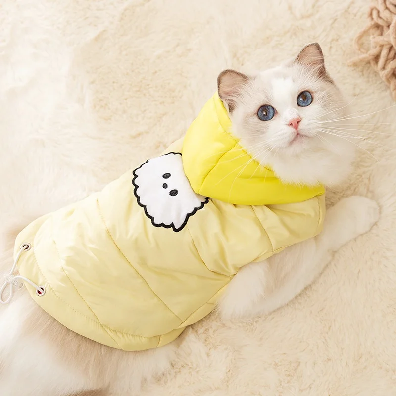 Padded Winter Warm Dog Clothes Fashion Dog Jacket Coat Bear Print Puppy Vest Jacket Cute Cat Down Coat Chihuahua Pet