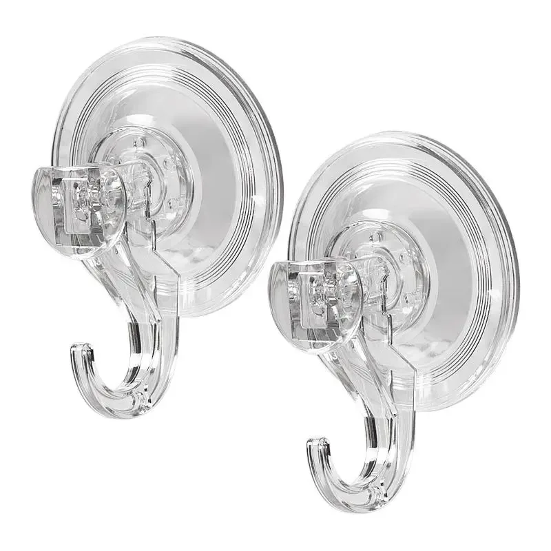 Suction cup hook, transparent and reusable heavy-duty vacuum suction cup hook, glass kitchen supplies, bathroom towel hook 6