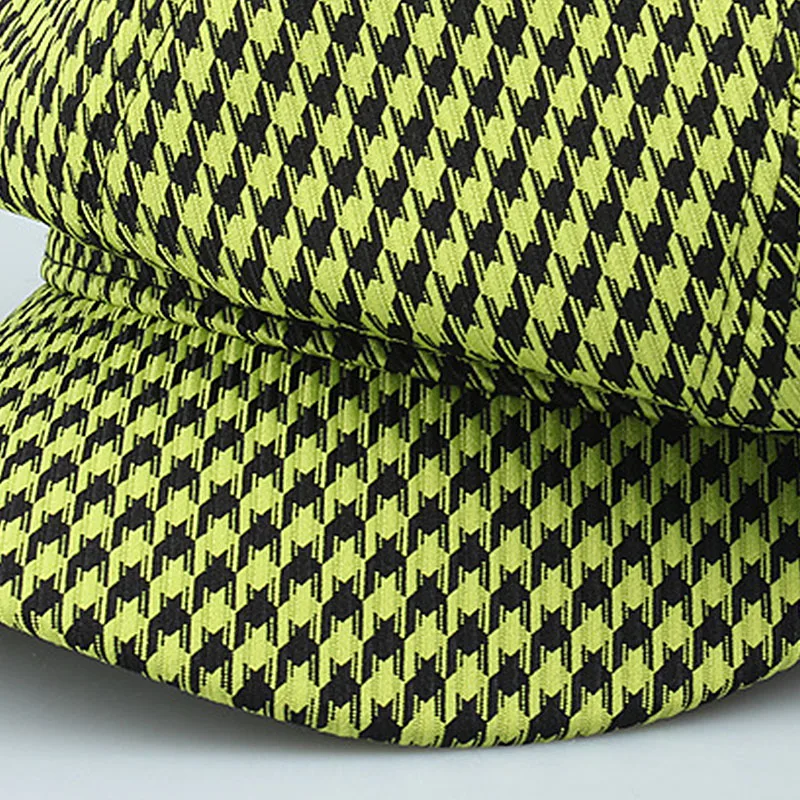 New Fashion Plaid Newsboy Hat for Women Winter Cap Macaron Style Cadet cap