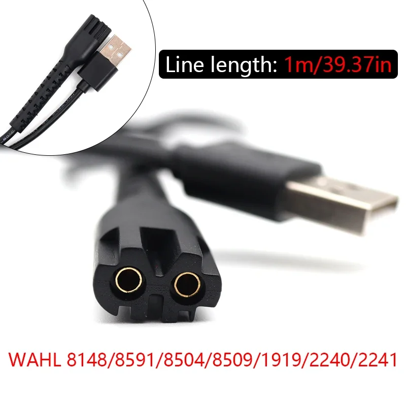 USB Charging Cable 1M Power Cord Wahl 8148/8591/8504/8509/1919/2240/2241 Hair Clipper Accessories
