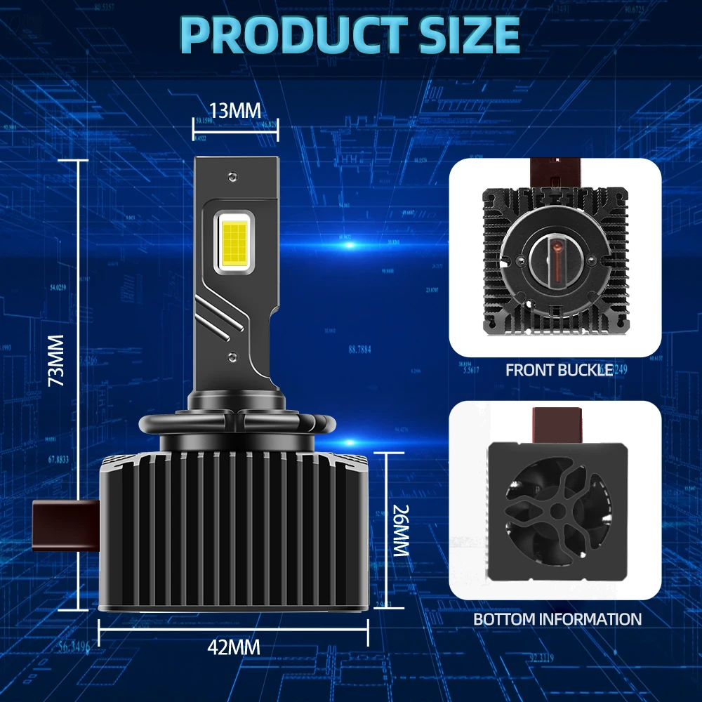 D1S LED Bulbs Fit for BMW X5 E70 2007 2008 2009 2010 2011 2012 6000K Plug&Play HID Conversion Kit 70W Auto Lamp 2pcs