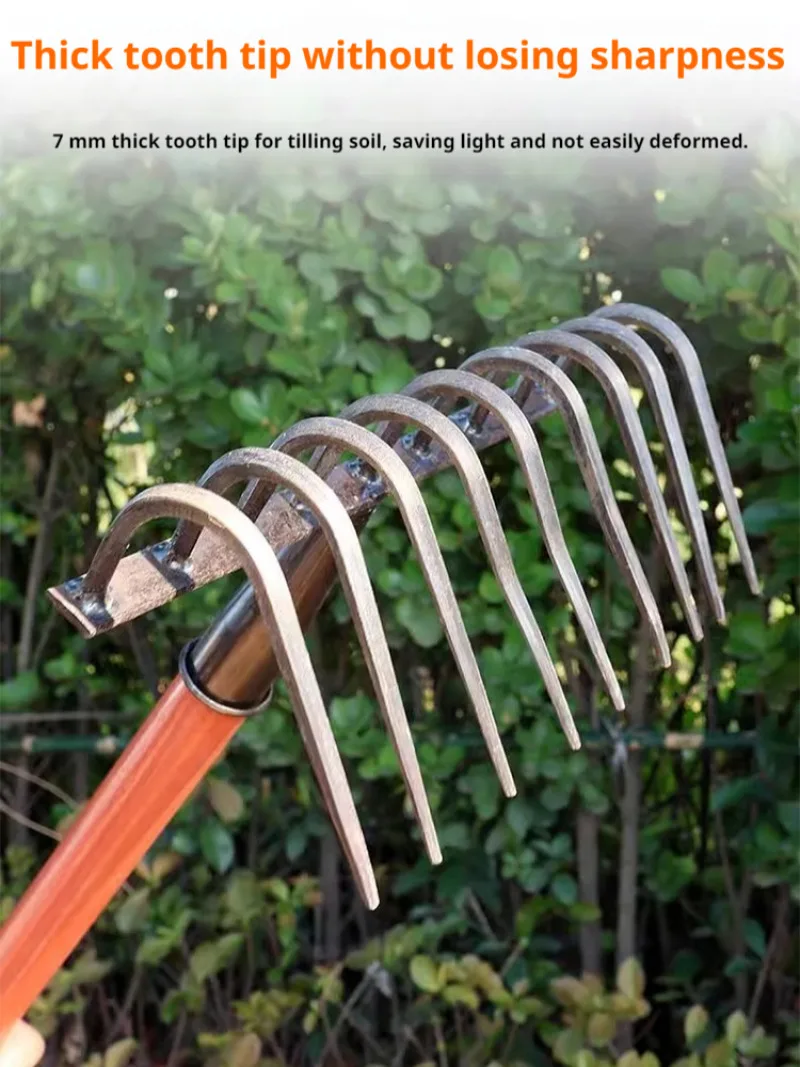 Manganese steel nine-tooth nail rake farming rake garden tool