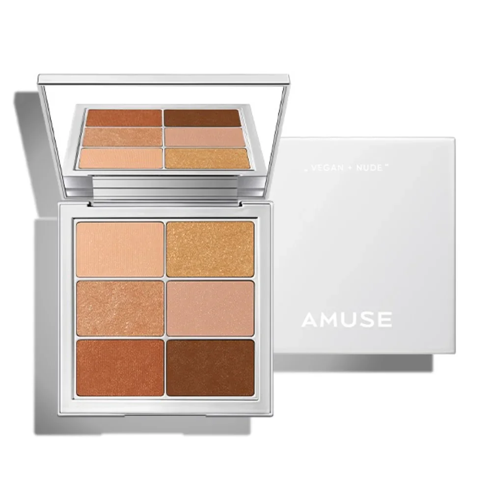 

Korea Amuse Pure 6-color Eyeshadow Palette Shimmer Matte Pearlscent Natural Make-up Long-lasting Waterproof Eye Makeup Cosmetics