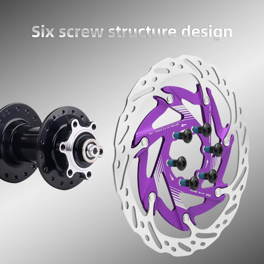 Bike Brake Rotor 160mm Aluminum Alloy 6 Hole Stainless Steel Mountain Bike Accessories