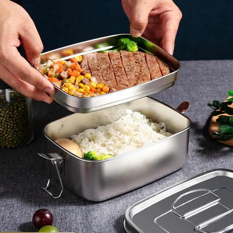 304 Stainless Steel Bento Lunch Box for Kids Adults Portable Double Layer  Sealed Food Storage Containers for Work Picnic Tablewa - AliExpress