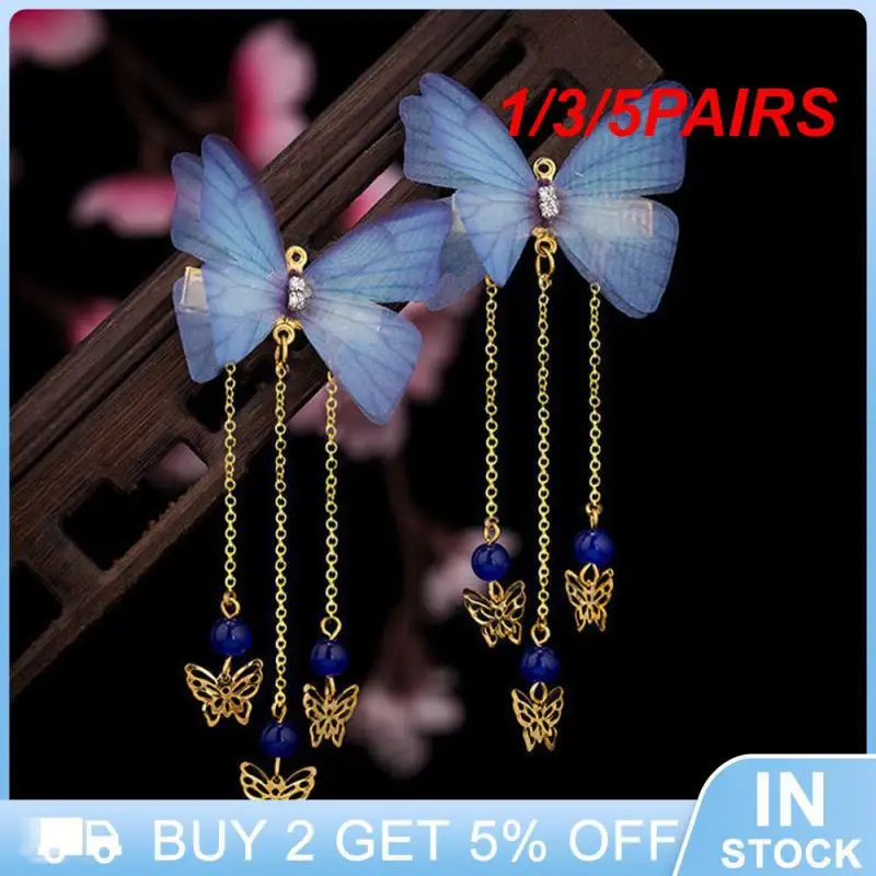 

1/3/5 пар, заколки для волос с бабочками