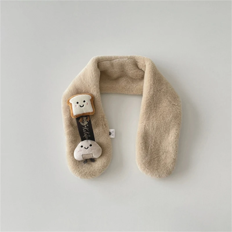 Children Plush Winter Scarf Thick & Warm Kids Scarf Fashionable Crossing Pattern Baby for Boy & Girls Ages 3-10