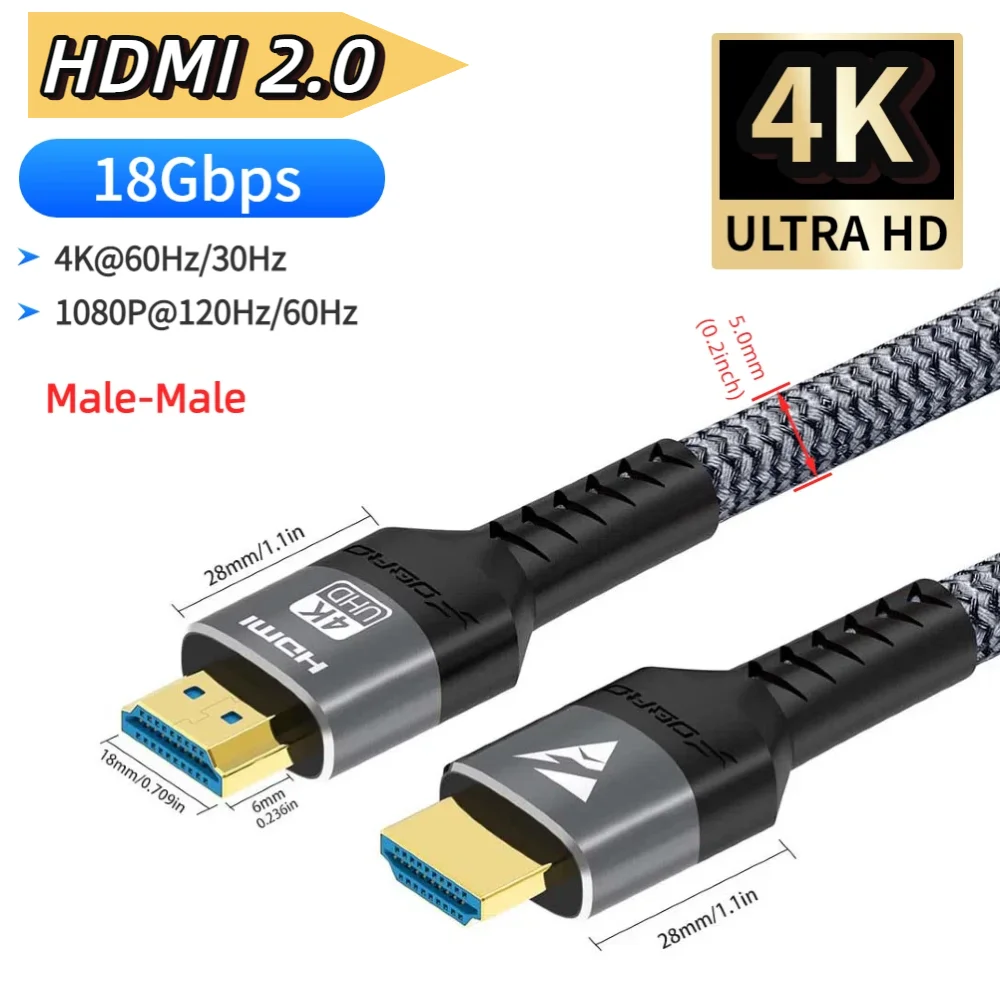 Ultra-High-Speed HDMI Cable for Gaming and Home Theater with eARC HDR10+ Support