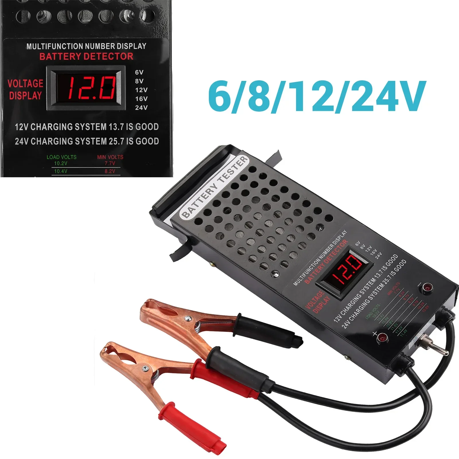

6/8/12/24V Car Battery Load And capacity Tester And Automotive Voltage Teste With LCD Display for Car, Motorcycles, ATV,Boats