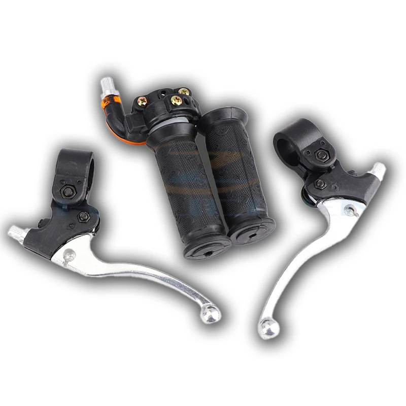 22mm Twist Throttle Grips Brake Levers Set For 2 Stroke 47cc 49cc Mini Moto Dirt Cross Pocket Bike ATV Minimoto Motocross motorcycle brake lever motorcycle accelerator unit