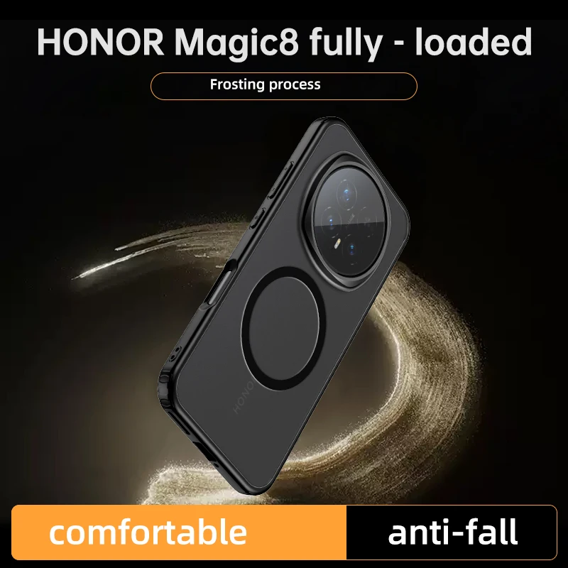 Magnetic Translucent Matte Hard PC Shockproof Case - Semitransparent Back Cover