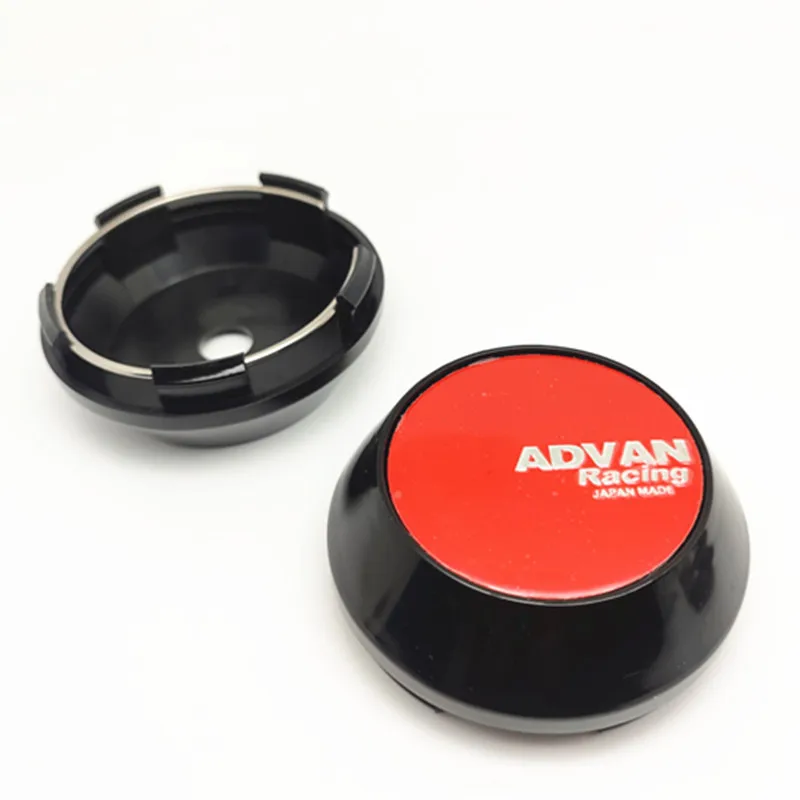4pcs 65mm Advan Racing Wheel Center Caps Hub Car Rims Dust Proof Cover Badge Emblem Auto Styling Accessories