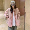 Women's Autumn Winter Thickened Long Sleeve Coat Lamb Fur Simulation Loose Fit Mid-Length Open Cardigan Korean Style Outerwear