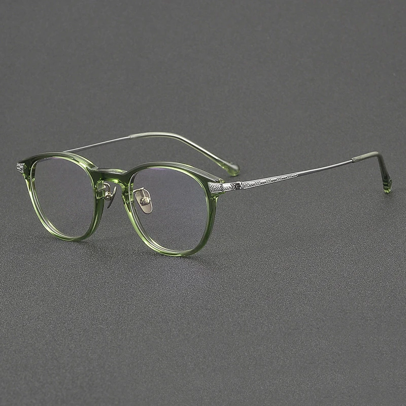 Handmade Titanium Acetate Prescription Men's Eyewear Vintage Full Rim Optical Eyeglasses Women Retro Trendy Glasses Frames Male