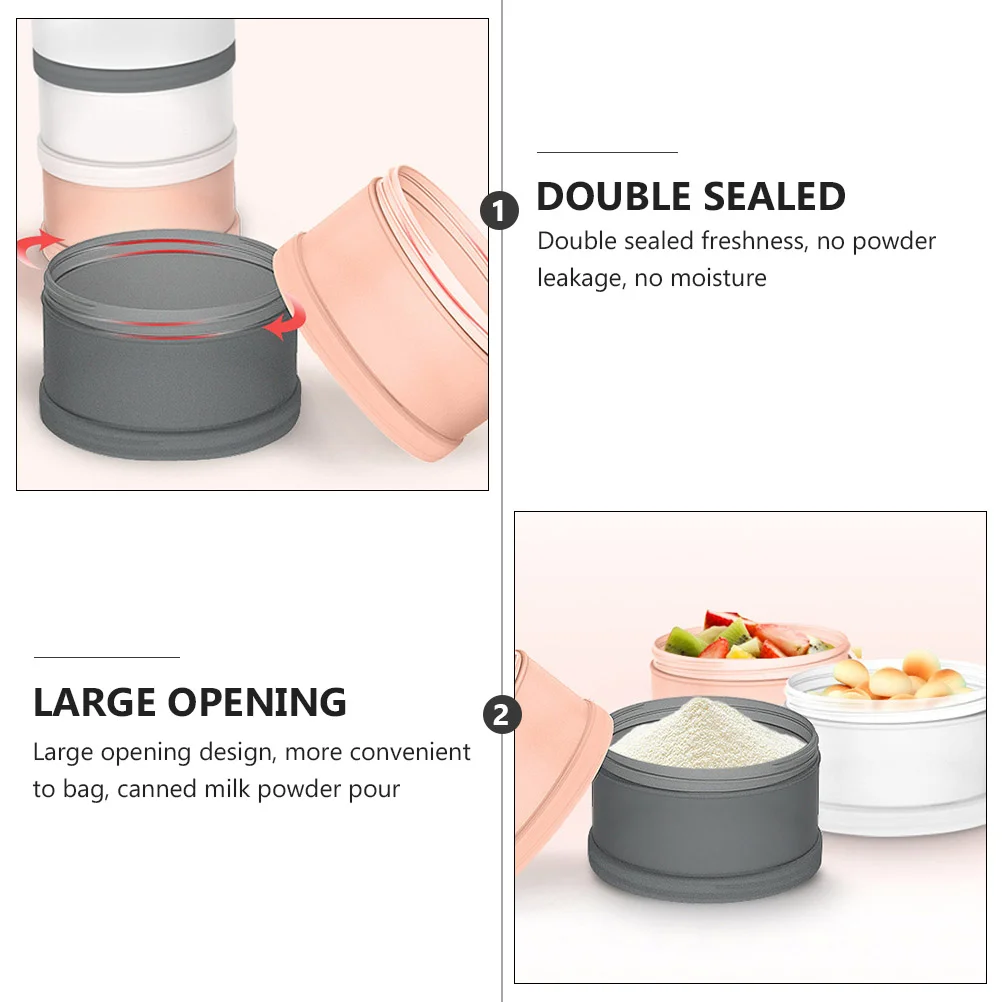 2 Pcs Milk Powder Packing Box Independent Holder Container Baby Formula Dispenser Detachable Food Pp Travel Storage Case