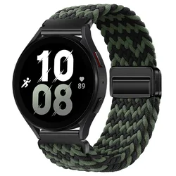 Braided Nylon Sport Loop Weave Bracelet - 22mm - OnePlus Watch 46mm (Black green)