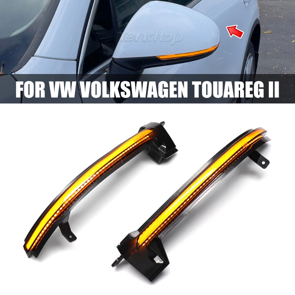 

2 шт. для VW Volkswagen Touareg II MK2 7P 2010-2018, желтая последовательная вспышка, фонарик