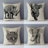 cushion home decorative pillows elephant kola elk printed animals pillowcase 45x45cm Housse de coussin without core 2