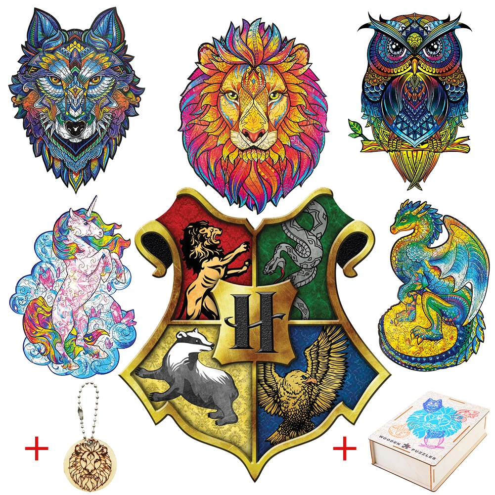 Wooden Animal Jigsaw Puzzles Mysterious Owl 3D Puzzle Gift Interactive Games Toy For Adults Kids Educational Fabulous Shield |