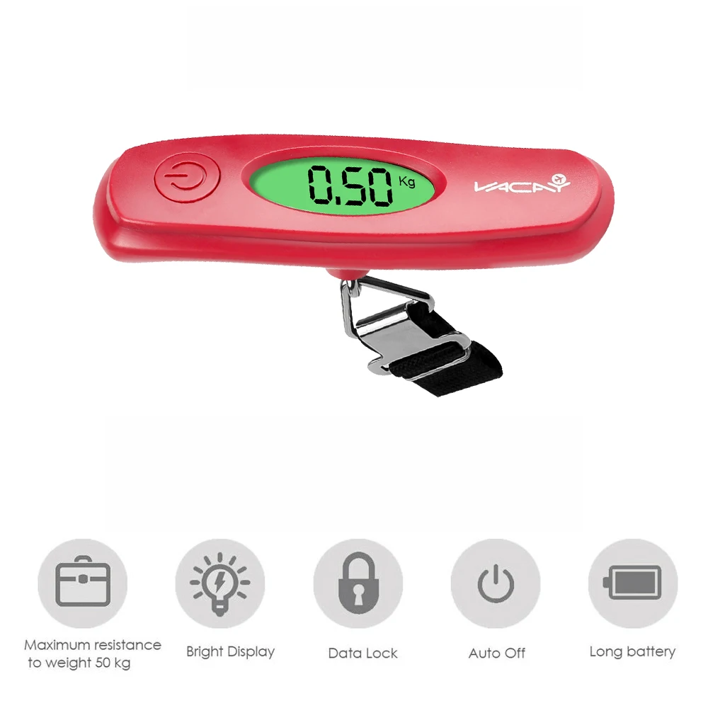 Dr.meter Luggage Scale: Travel Essentials, Backlight LCD Display 110lb/50kg  Luggage Weight Scale for Travel Accessories, Portable Handheld Scale with